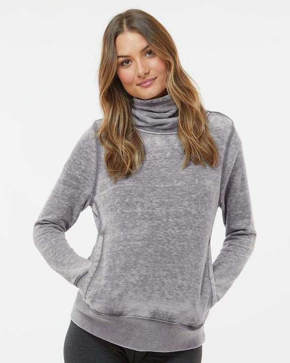 J. America 8930 - Women’s Zen Fleece Cowl Neck Sweatshirt