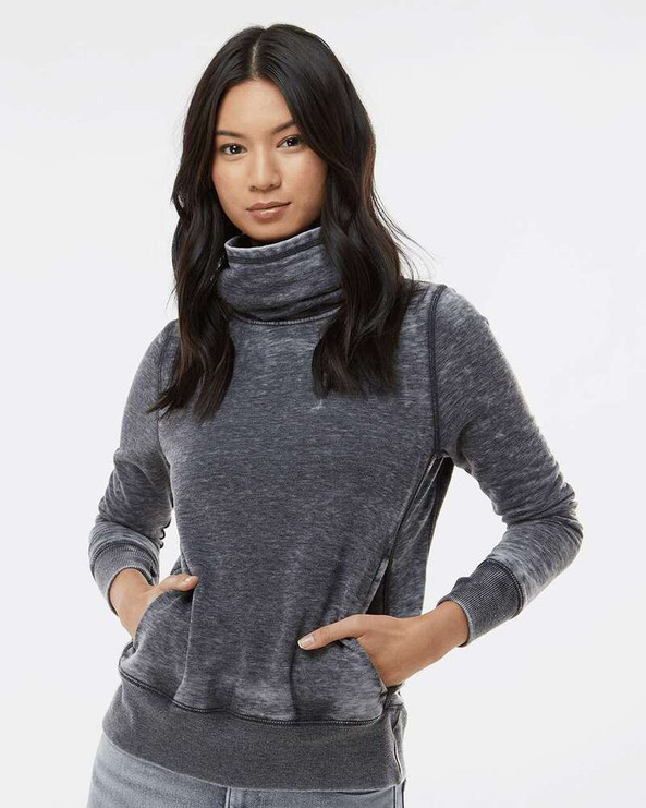 J. America 8930 - Women’s Zen Fleece Cowl Neck Sweatshirt