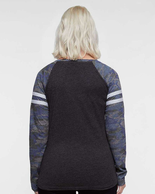 LAT 3534 - Camiseta de Manga Larga de Damas Gameday Mash-Up Fine Jersey