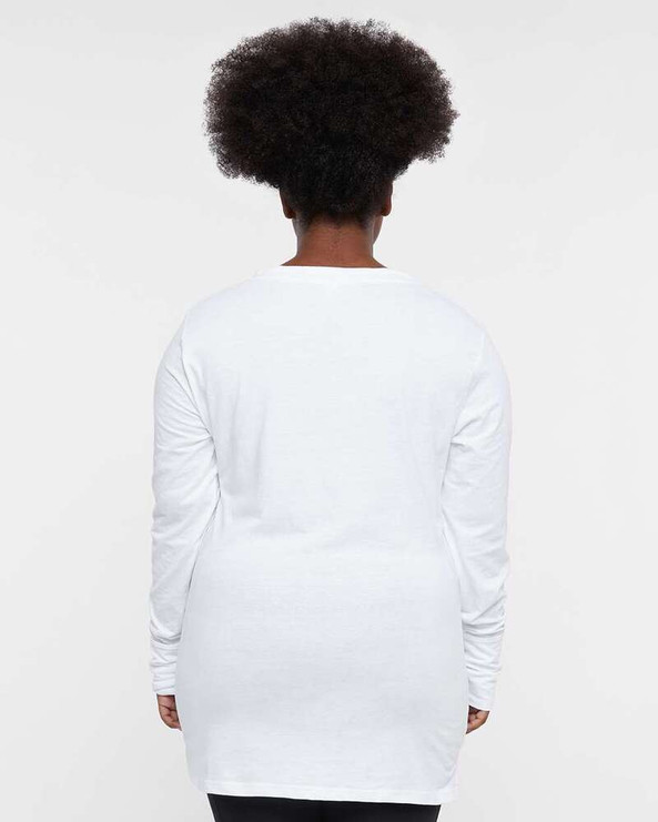 LAT 3538 - Women's Fine Jersey Lace-Up Long Sleeve T-Shirt
