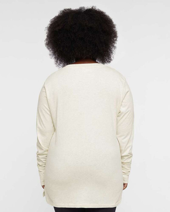 LAT 3538 - Women's Fine Jersey Lace-Up Long Sleeve T-Shirt