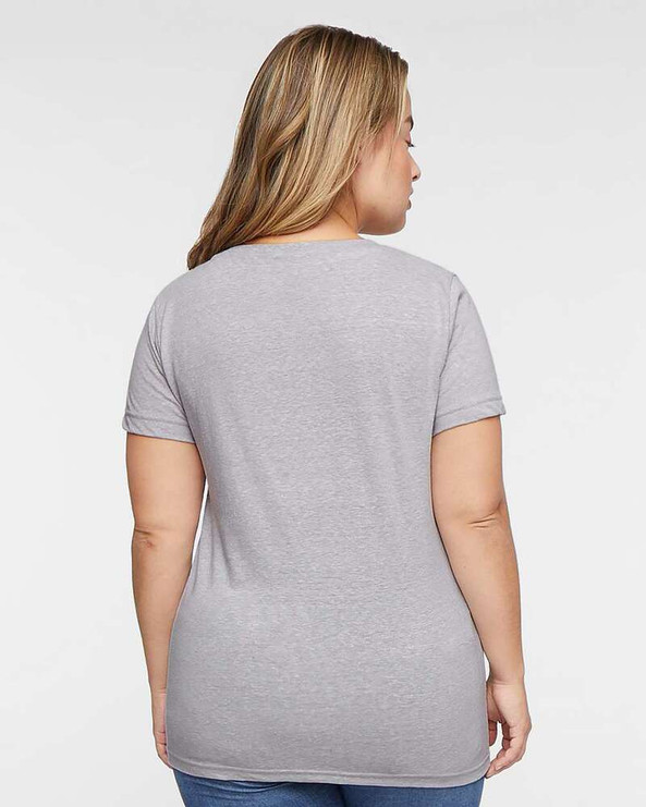 LAT 3591 - Ladies V-Neck Harborside Melange Jersey T-Shirt