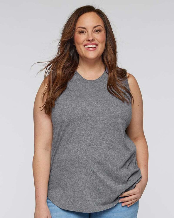LAT 3892 - Women's Curvy Relaxed Fine Jersey Tank