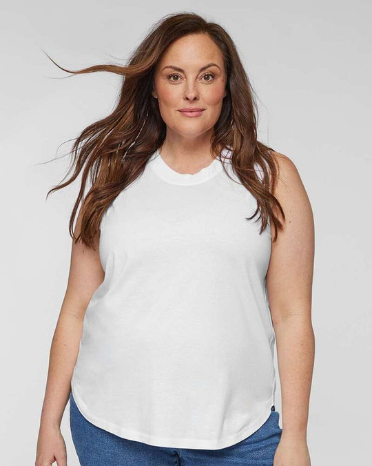 LAT 3892 - Tanque Jersey Fino Relajado Curvy para Mujer