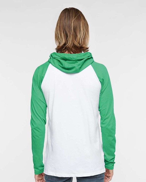 LAT 6917 - Men's Hooded Raglan Long Sleeve Fine Jersey T-Shirt