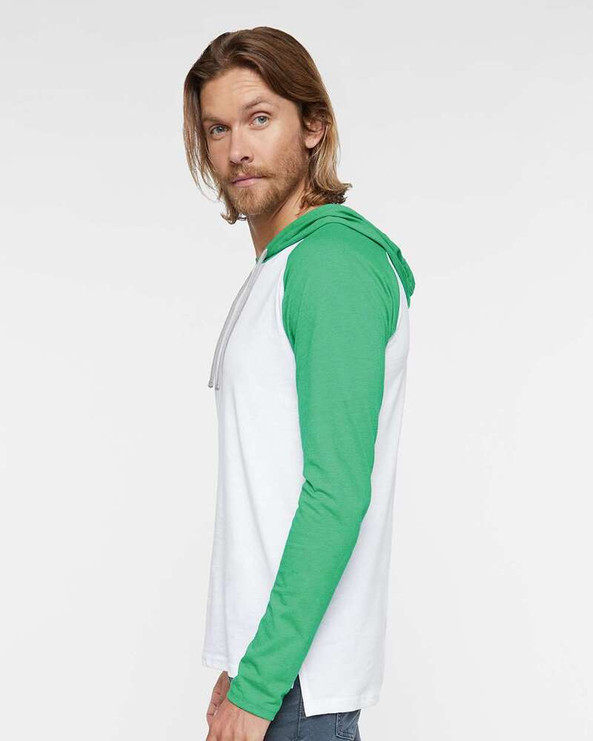 LAT 6917 - Men's Hooded Raglan Long Sleeve Fine Jersey T-Shirt
