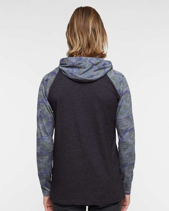 LAT 6917 - Men's Hooded Raglan Long Sleeve Fine Jersey T-Shirt