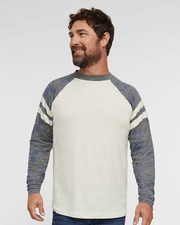 LAT 6934 - Men's Gameday Mash-Up Long Sleeve Fine Jersey T-Shirt