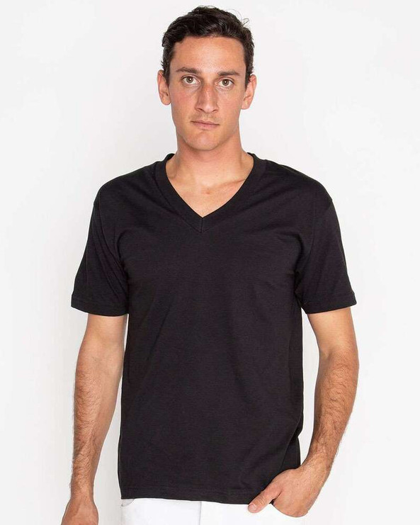 Los Angeles Apparel 24056 - USA-Made Fine Jersey V-Neck T-Shirt