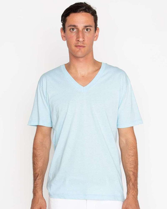 Los Angeles Apparel 24056 - Camiseta de Cuello en V de Jersey Fino Hecha en EE. UU.