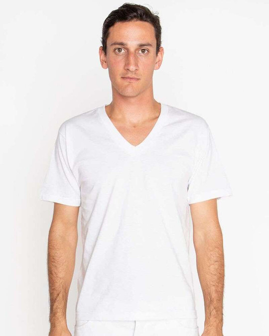 Los Angeles Apparel 24056 - USA-Made Fine Jersey V-Neck T-Shirt