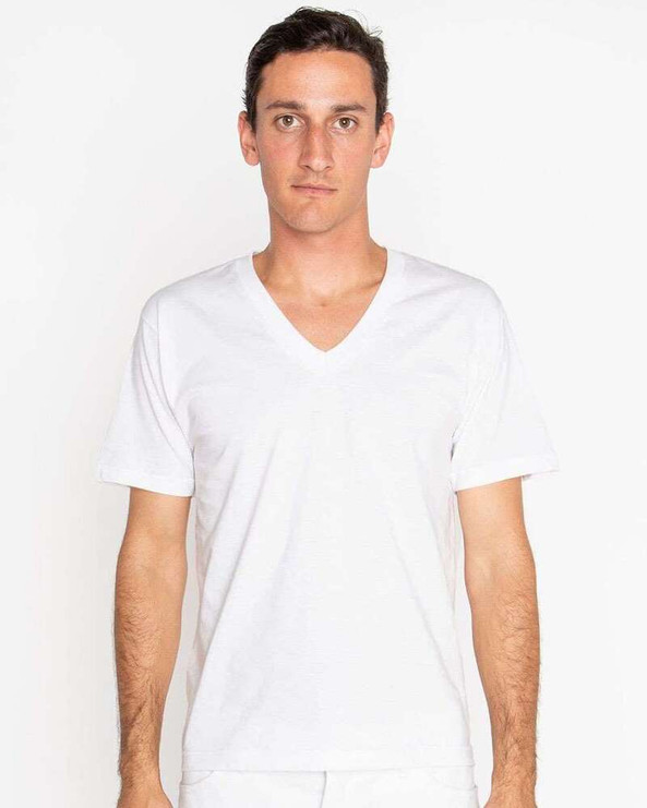 Los Angeles Apparel 24056 - USA-Made Fine Jersey V-Neck T-Shirt