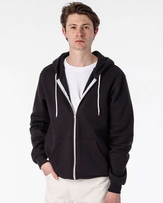 Los Angeles Apparel F97 - Sudadera con capucha y cremallera completa de felpa flexible fabricada en EE. UU.
