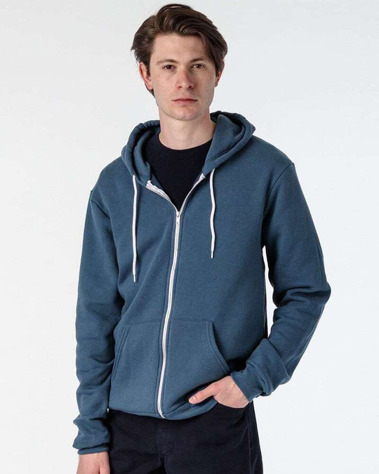 Los Angeles Apparel F97 - Sudadera con capucha y cremallera completa de felpa flexible fabricada en EE. UU.