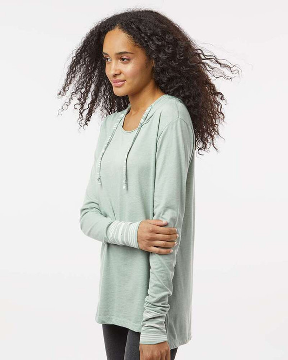 MV Sport W19439 - Women's Heathered Jersey Hooded Tunic