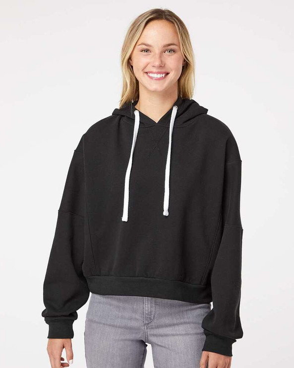 MV Sport W21751 - Women's Sueded Fleece Crop Hooded Sweatshirt