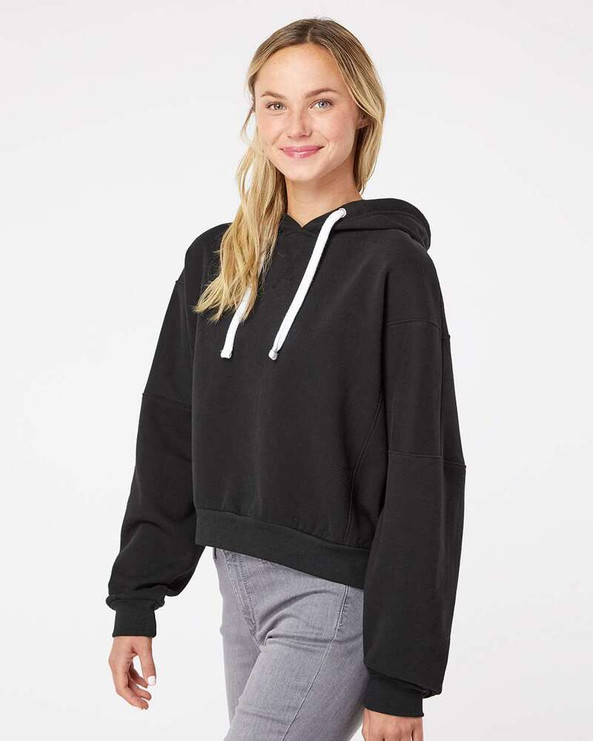 MV Sport W21751 - Women's Sueded Fleece Crop Hooded Sweatshirt