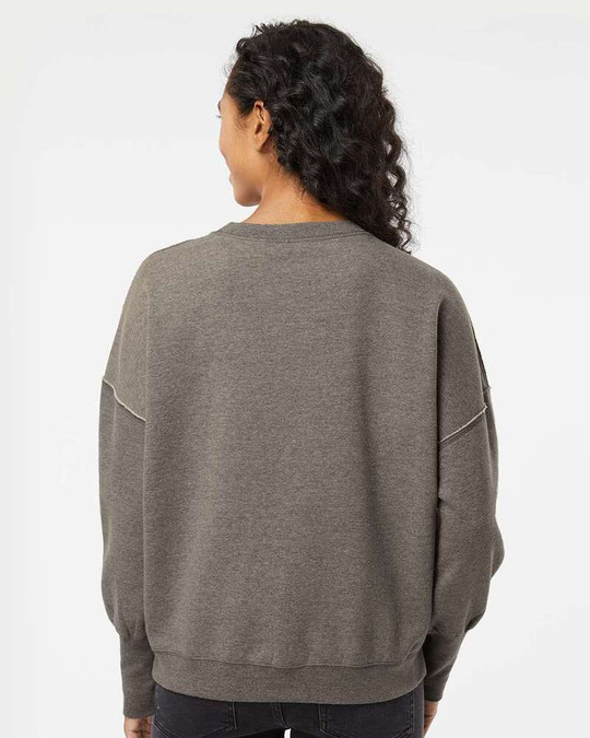 MV Sport W22712 - Sudadera de cuello redondo de felpa afelpada para mujer