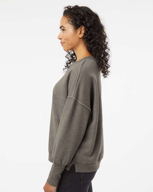 MV Sport W22712 - Sudadera de cuello redondo de felpa afelpada para mujer
