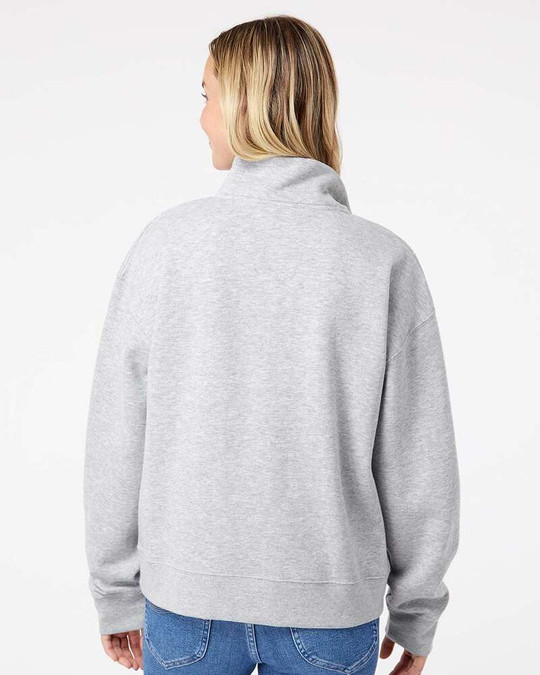 MV Sport W22713 - Sudadera de mujer con cremallera de un cuarto de felpa afelpada