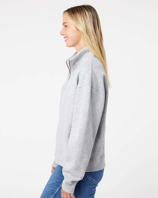 MV Sport W22713 - Sudadera de mujer con cremallera de un cuarto de felpa afelpada