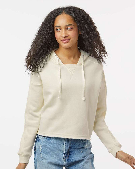 MV Sport W23101 - Sudadera con capucha corta de forro polar Angel para mujer