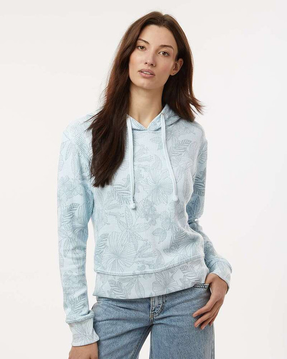 MV Sport W24105 - Women's Maddie Floral Print Hooded Sweatshirt