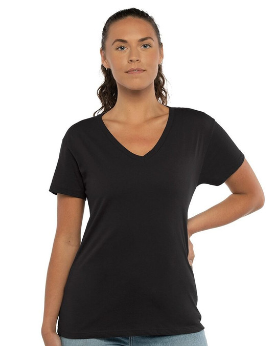 Next Level 3940 - Camiseta de Algodón con Cuello en V para Mujer
