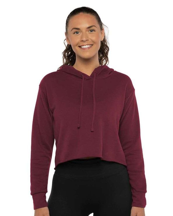 Next Level 9384 - Women's Laguna Sueded Raw Edge Crop Hoodie