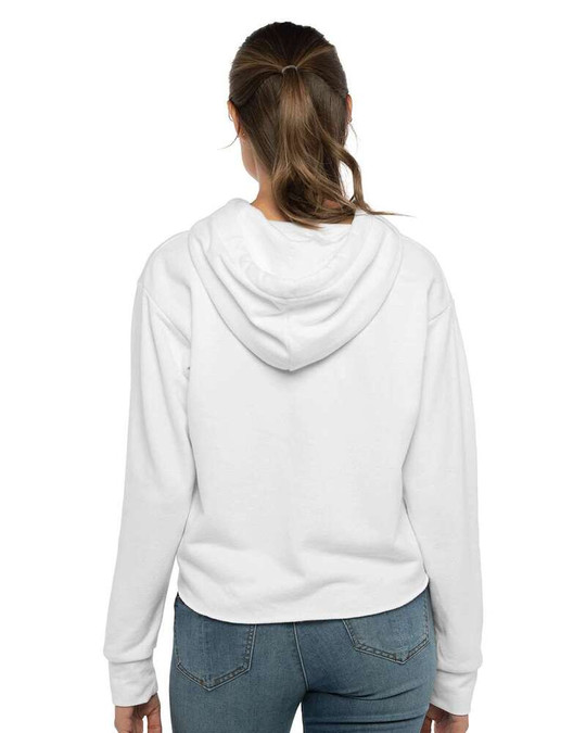 Next Level 9384 - Sudadera con capucha corta de borde sin rematar Laguna Sueded para mujer