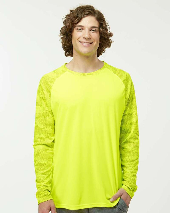 Paragon 216 - Cayman Performance Camo Colorblocked Long Sleeve T-Shirt