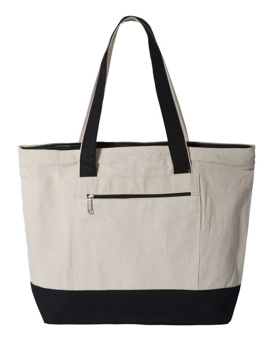 Q-Tees Q1300 - Bolso Tote con Cremallera de Lona