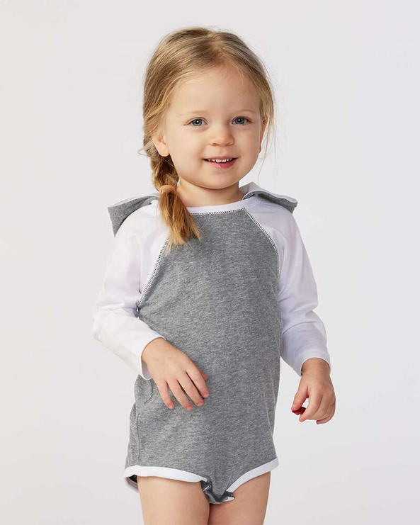 Rabbit Skins 4418 - Infant Long Sleeve Fine Jersey Bodysuit With Ears