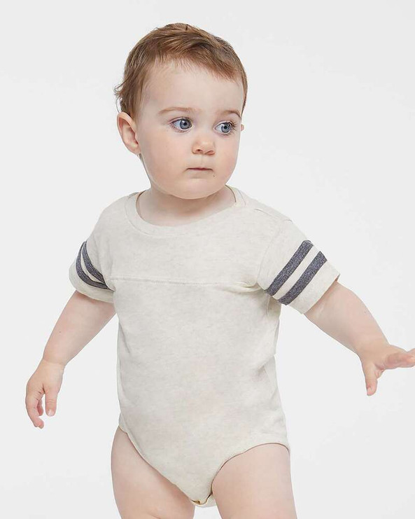 Rabbit Skins 4437 - Infant Football Fine Jersey Bodysuit