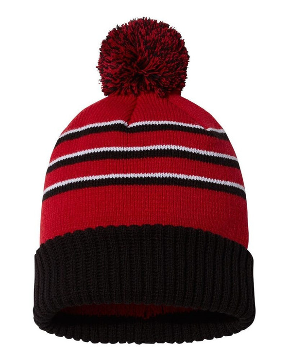 Richardson 134 - Stripe Pom Cuffed Beanie