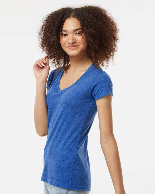 Tultex 244 - Camiseta de Cuello en V Rica en Poliéster para Mujer