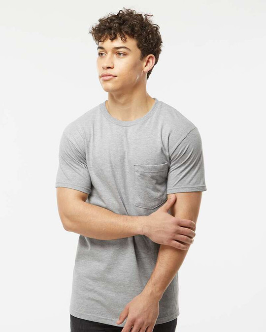 Tultex 293 - Camiseta de Bolsillo de Jersey Pesado