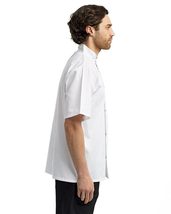 Artisan Collection by Reprime RP664 - Unisex Studded Front Short-Sleeve Chef's Jacket