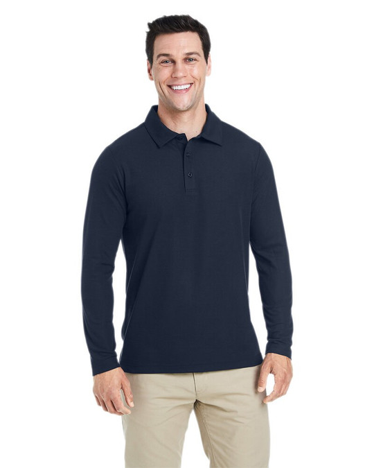 CORE365 CE112L - Polo Piqué à Manches Longues ChromaSoft Fusion pour Hommes