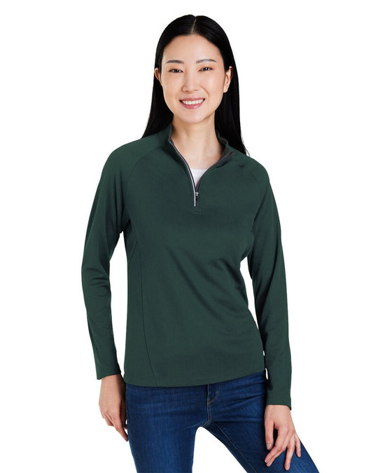 CORE365 CE418W - Demi-zip en piqué de performance pour femmes Origin