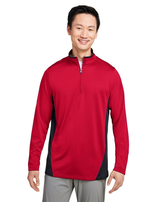 Harriton M786 - Quarter-zip colorblock pour hommes Flash Snag Protection Plus IL