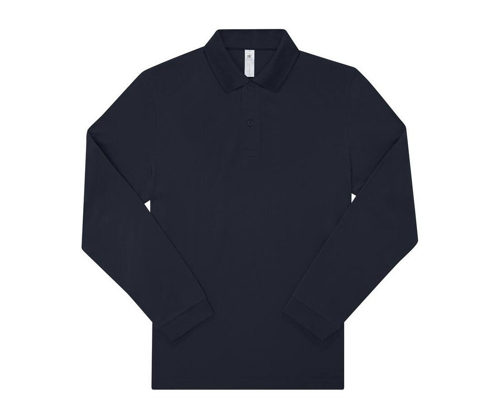 B&C BCU425 - Langärmliges feines Piqué-Poloshirt