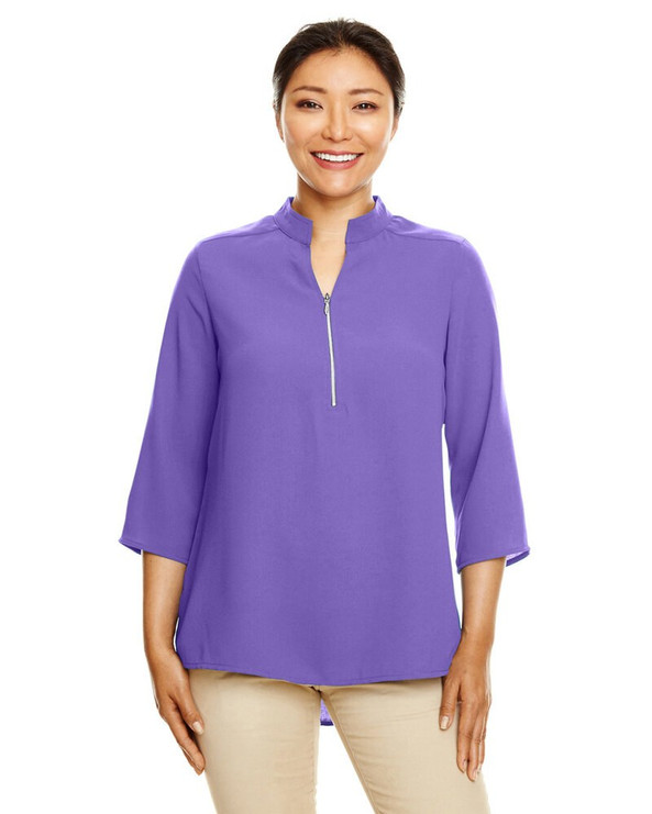 Devon & Jones DP611W - Ladies Perfect Fit  Three-Quarter Sleeve Crepe Tunic
