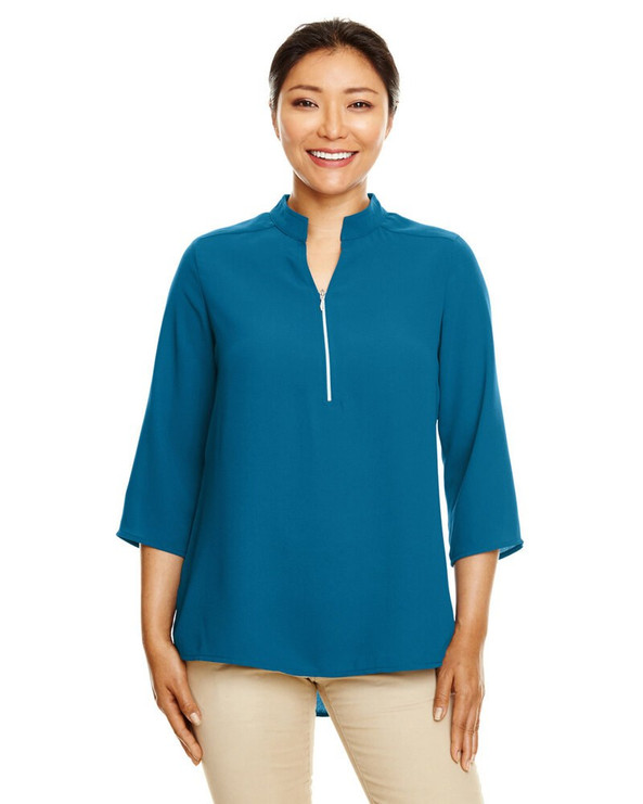 Devon & Jones DP611W - Ladies Perfect Fit  Three-Quarter Sleeve Crepe Tunic