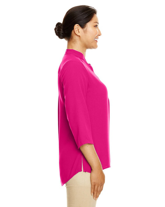 Devon & Jones DP611W - Túnica de Crepé de Manga Tres Cuartos para Dama Perfect Fit