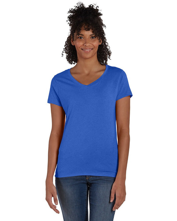 Hanes 42VT - Camiseta de mujer Perfect-T Triblend con cuello en V