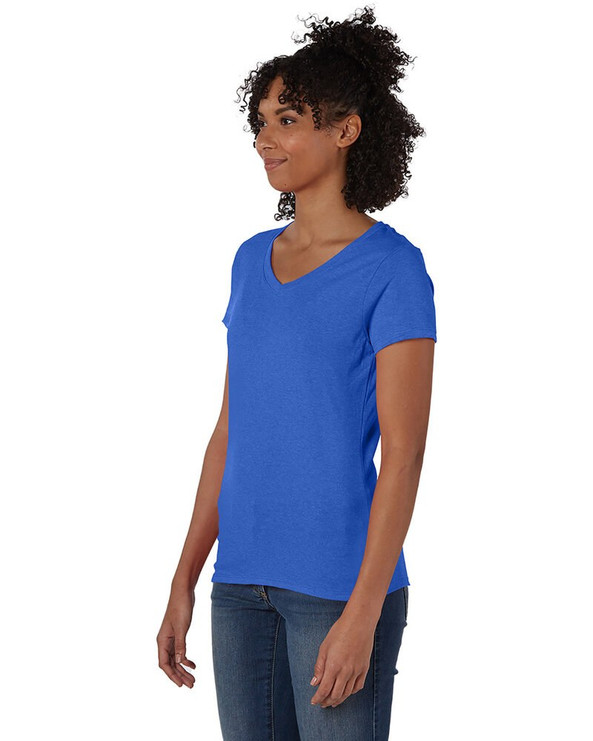 Hanes 42VT - Camiseta de mujer Perfect-T Triblend con cuello en V
