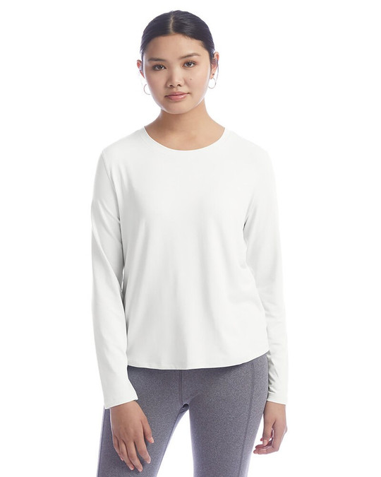 Champion CHP140 - Camiseta de Manga Larga con Recortes para Damas