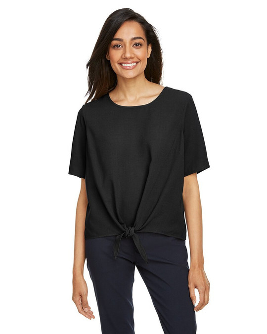 Devon & Jones DP617W - Blusa Perfect Fit con Lazo para Damas