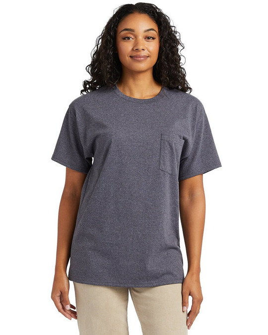Hanes 5290P - Camiseta Unisex Essential Pocket